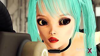 Sex într-o navă spațială. space femei cu sânii mari fata in cuffs gets fucked hard by sex robot in the lab