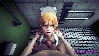 Fehérítő hentai - orihime a wc-ben, melles meló és szar - anime manga japán rajzfilm 3d pornó